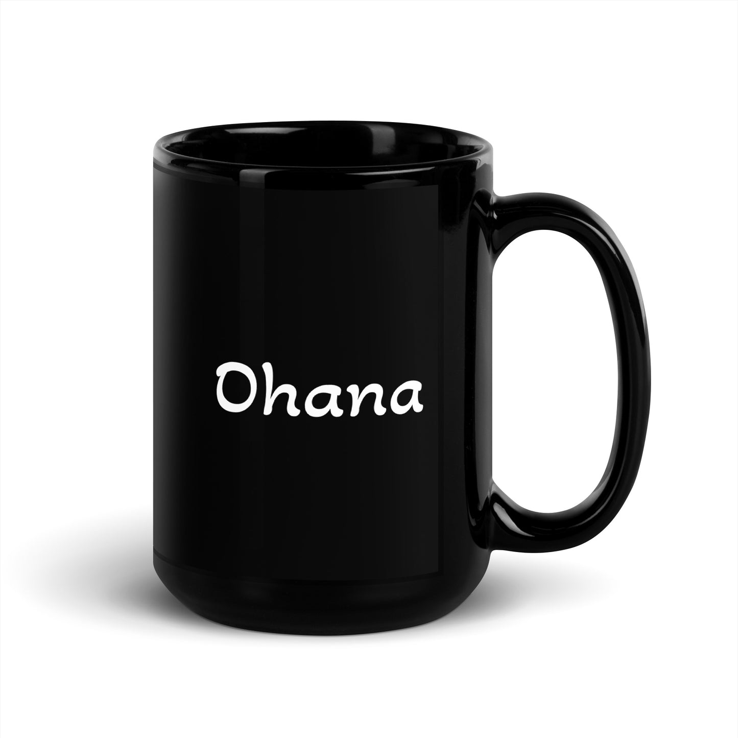 “OHANA” Black Glossy Mug